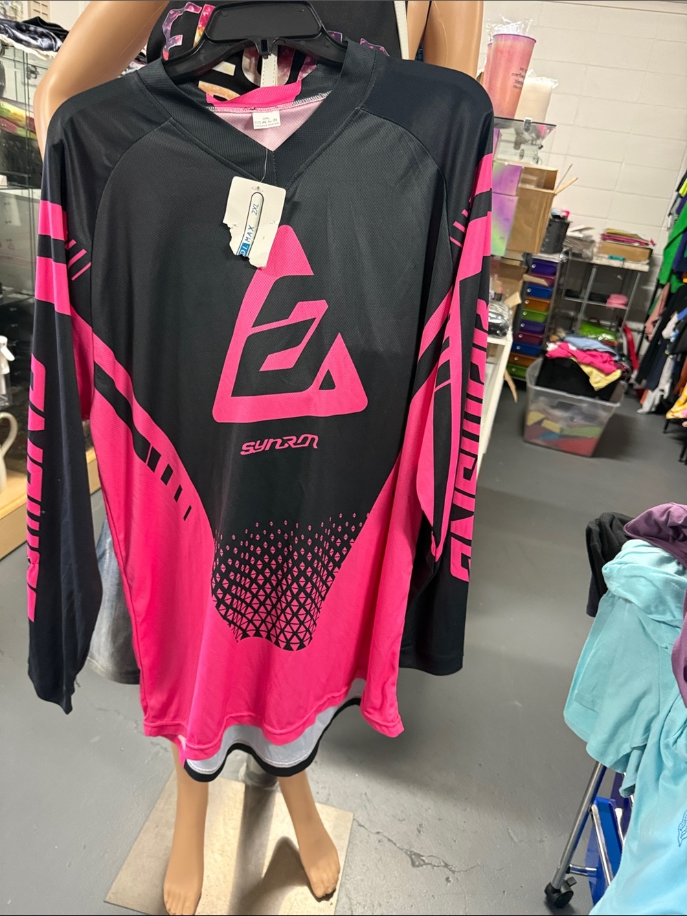 Women's Black & Hot Pink Long Sleeve Jersey - Performance Cycling Top